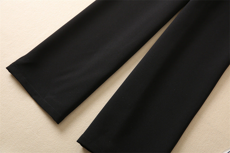 Black Long-Sleeve Cinch Waist Jumpsuit
