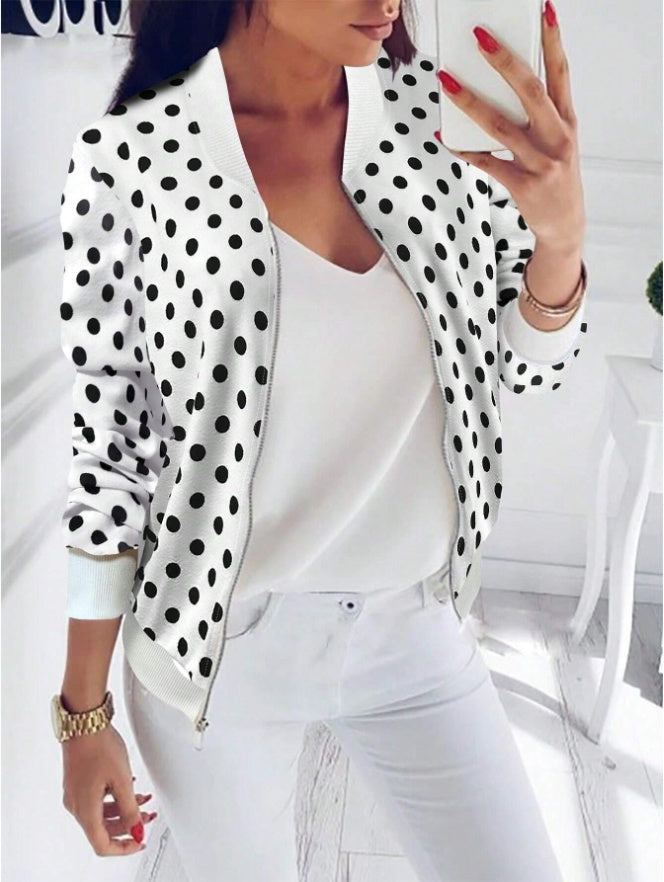 Graphic Print Zip-Up Bomber Jacket