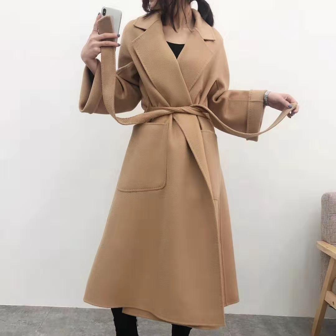 Double-Faced Belted Cashmere Wrap Coat