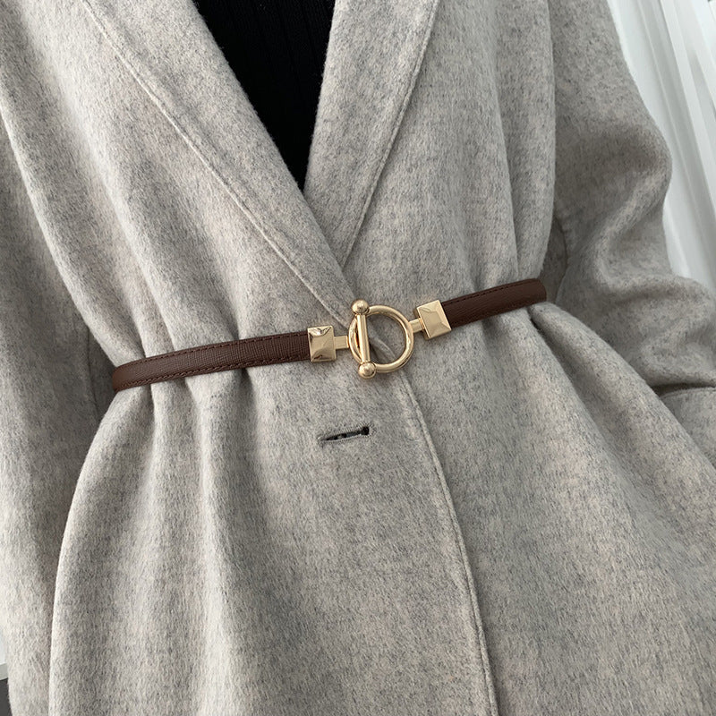 Adjustable Fine Cross Pattern Waist Belt