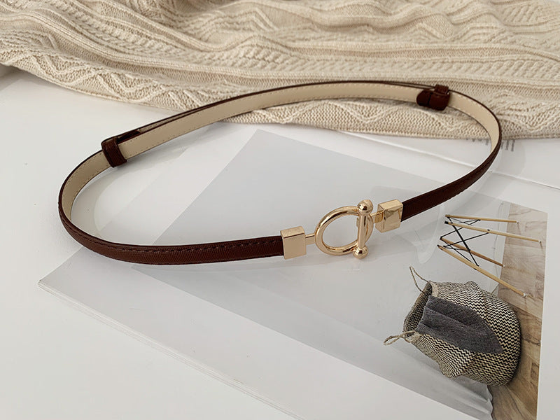 Adjustable Fine Cross Pattern Waist Belt