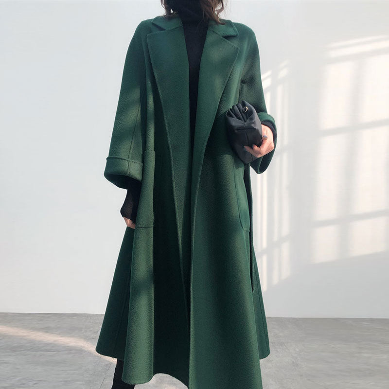 Double-Faced Belted Cashmere Wrap Coat