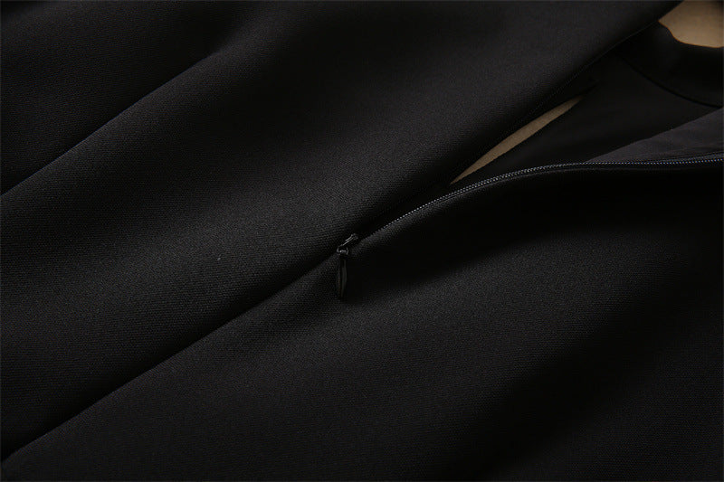 Black Long-Sleeve Cinch Waist Jumpsuit