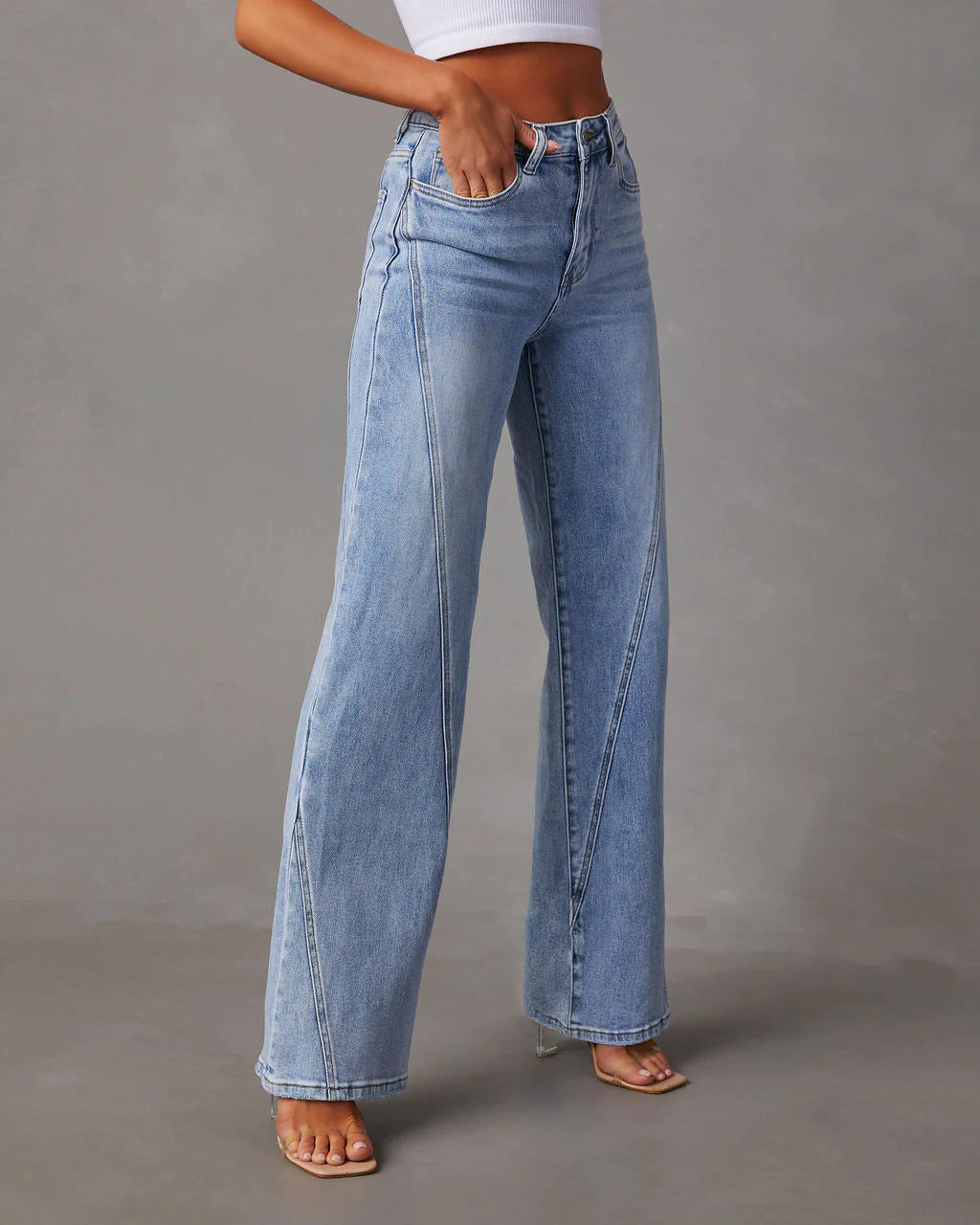 Patchwork Wide Leg Jeans