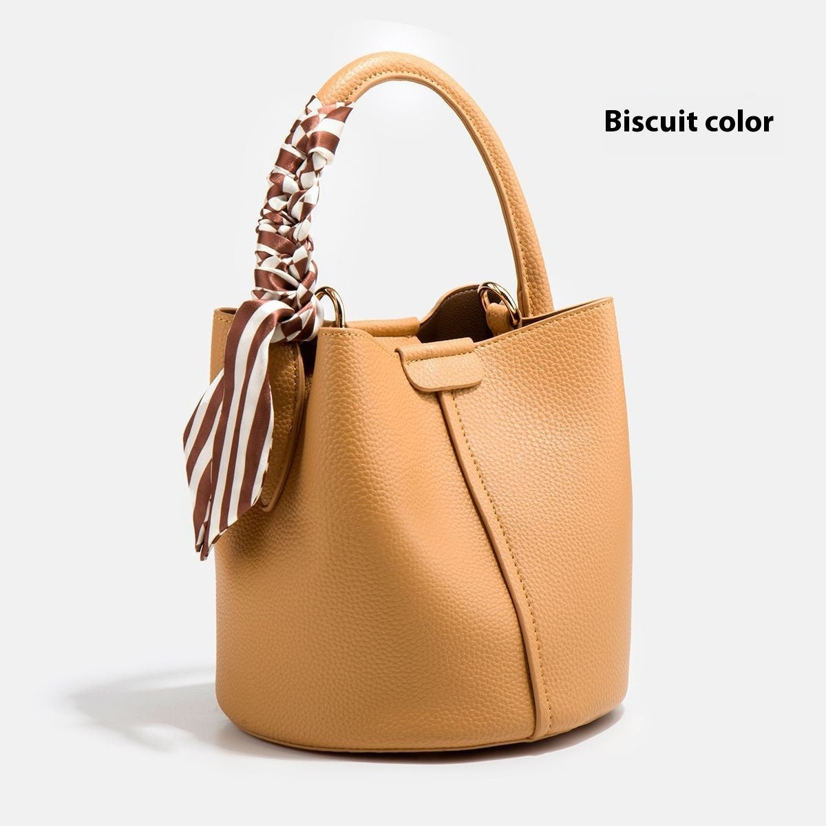 Soft Vegan Leather Bucket Handbag