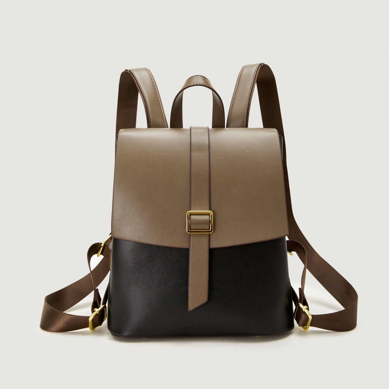 Vintage Vegan Leather Flap Backpack