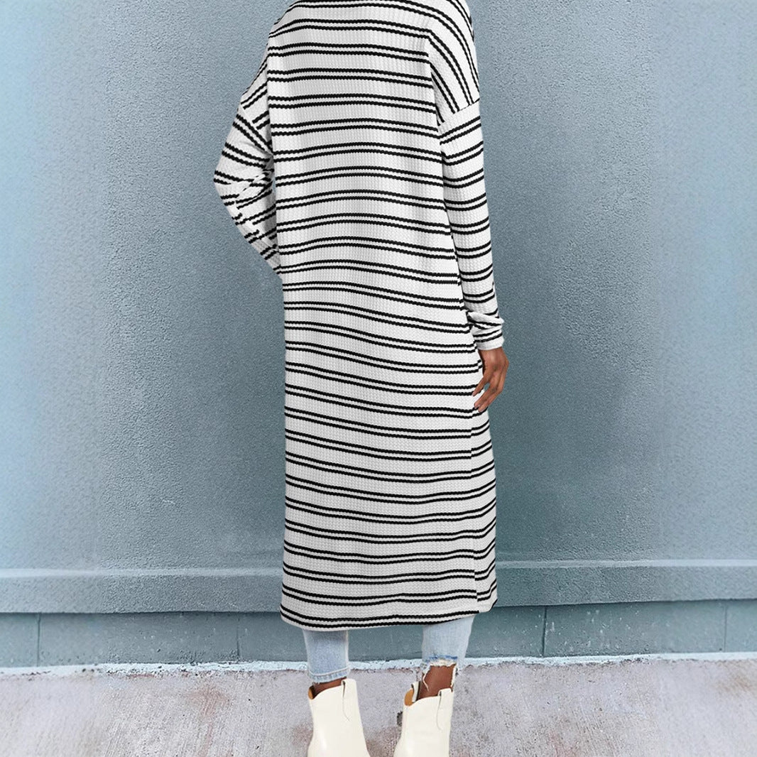 Soft Knit Striped Cardigan Duster