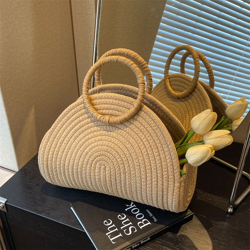 Urban Casual Woven Handbag