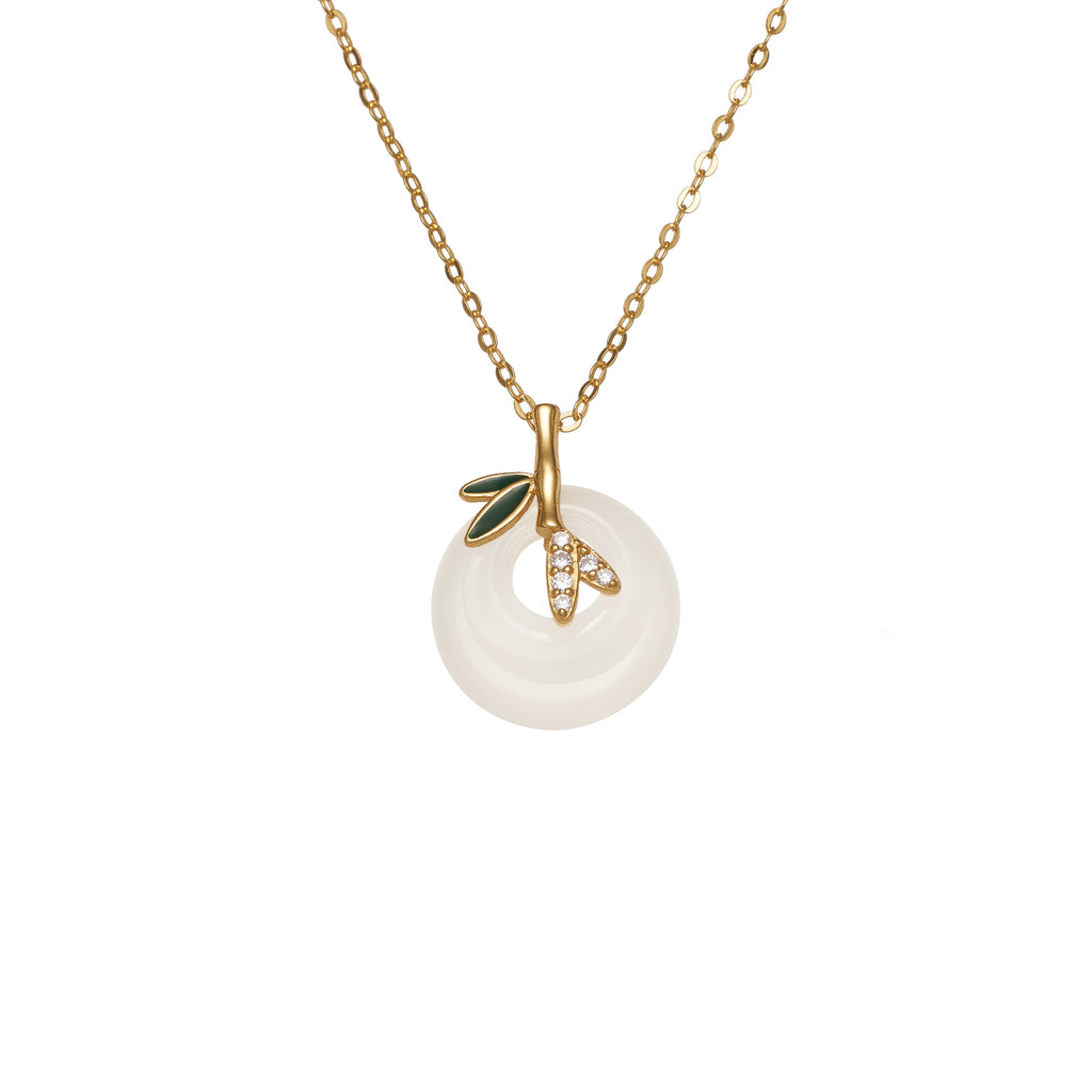 Natural Chalcedony Peace Buckle Necklace