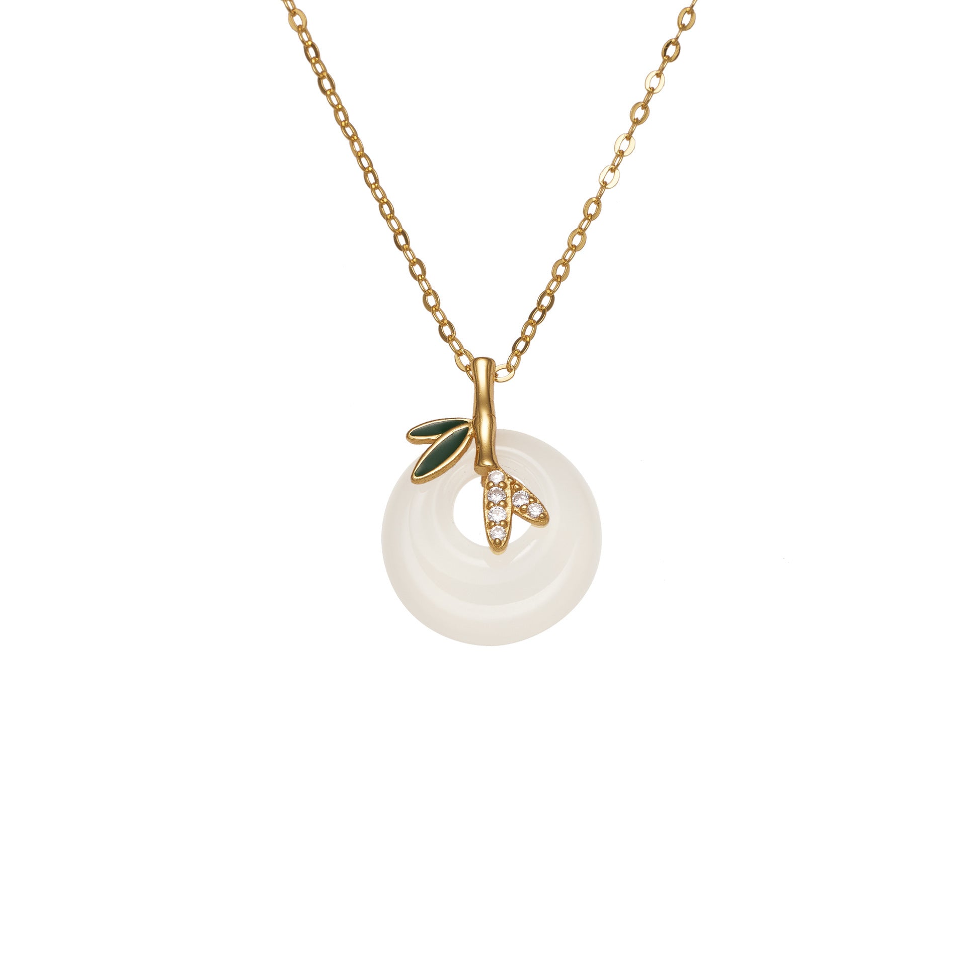 Natural Chalcedony Peace Buckle Necklace