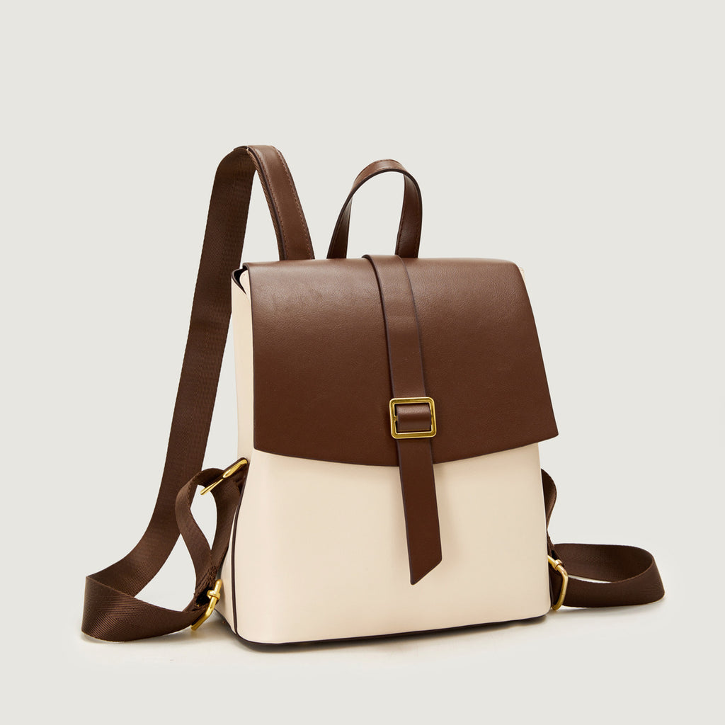 Vintage Vegan Leather Flap Backpack