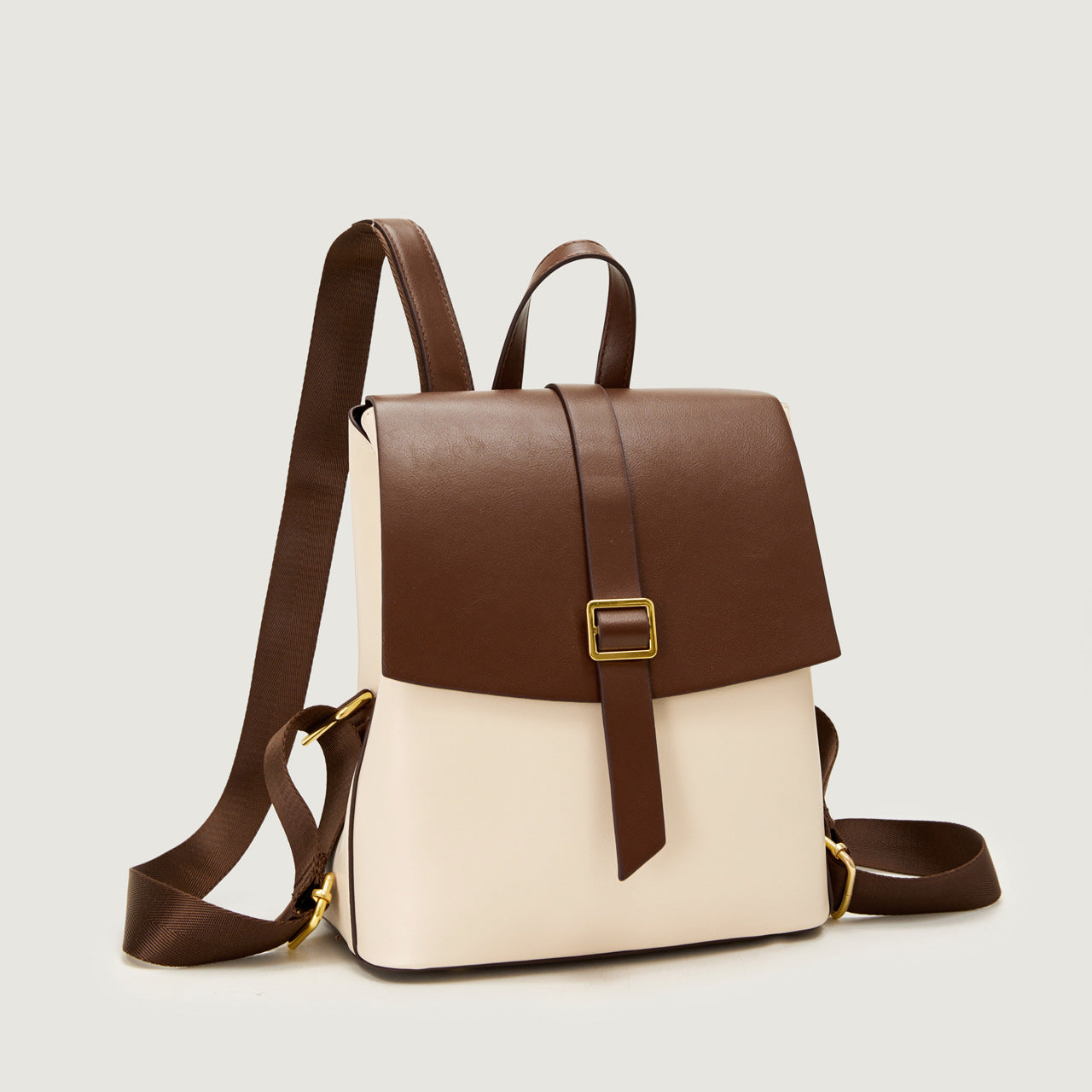 Vintage Vegan Leather Flap Backpack
