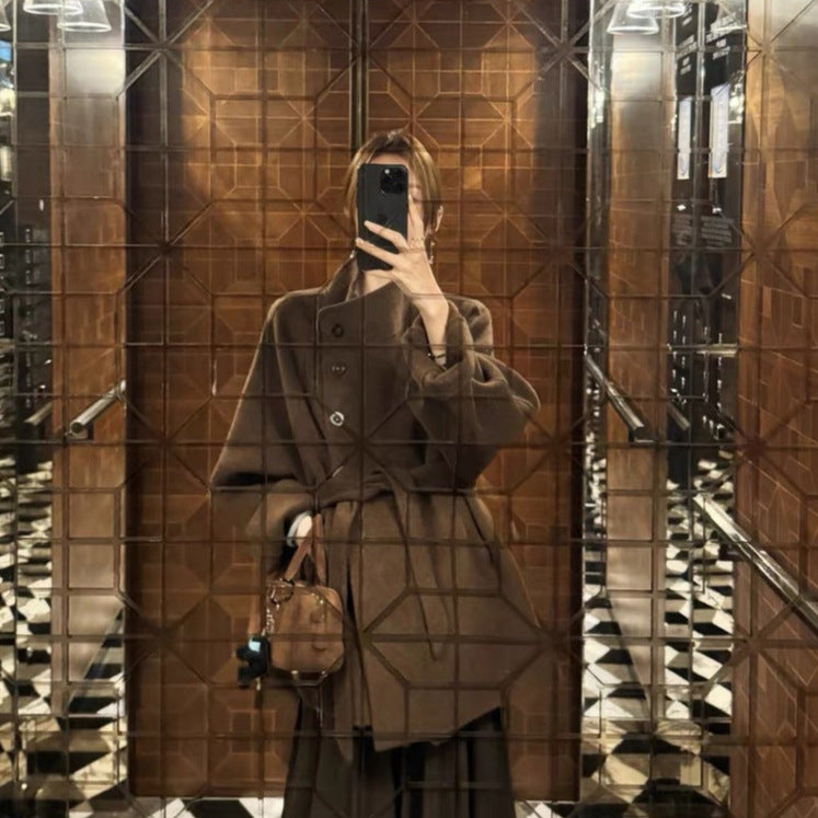 Cashmere Double-Faced Tailored Wrap Coat