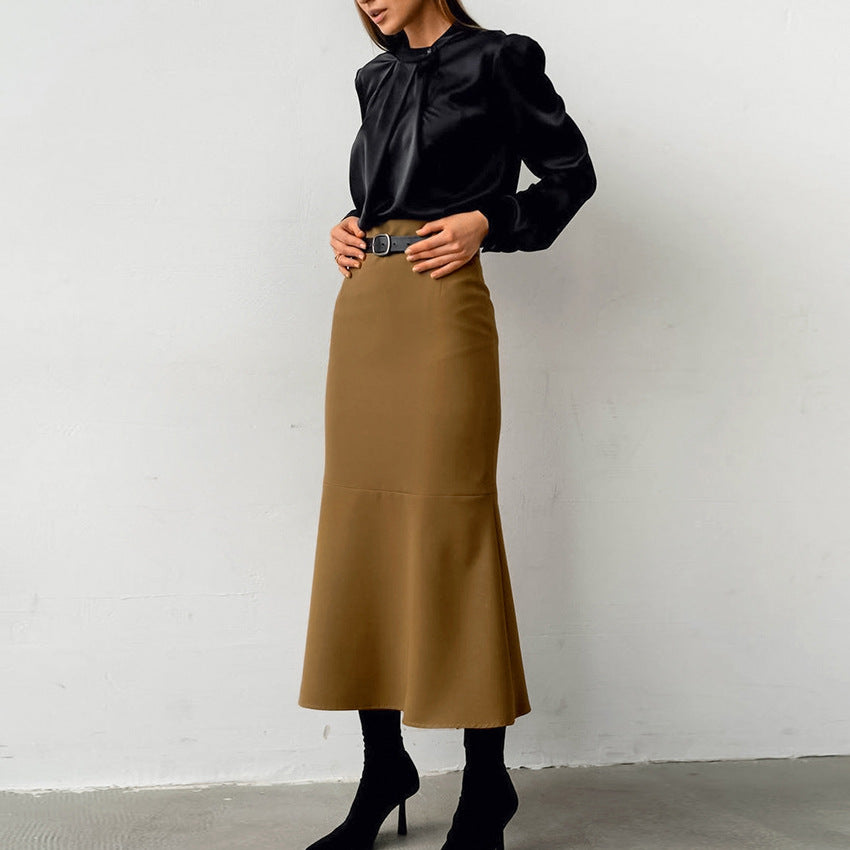 Elegant Retro French-Styled Fishtail Skirt