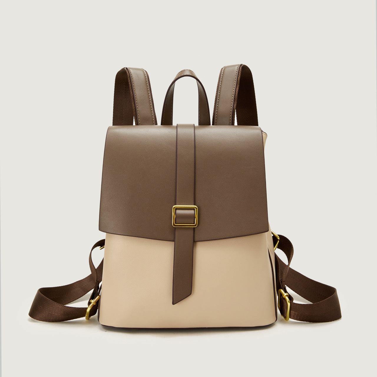 Vintage Vegan Leather Flap Backpack