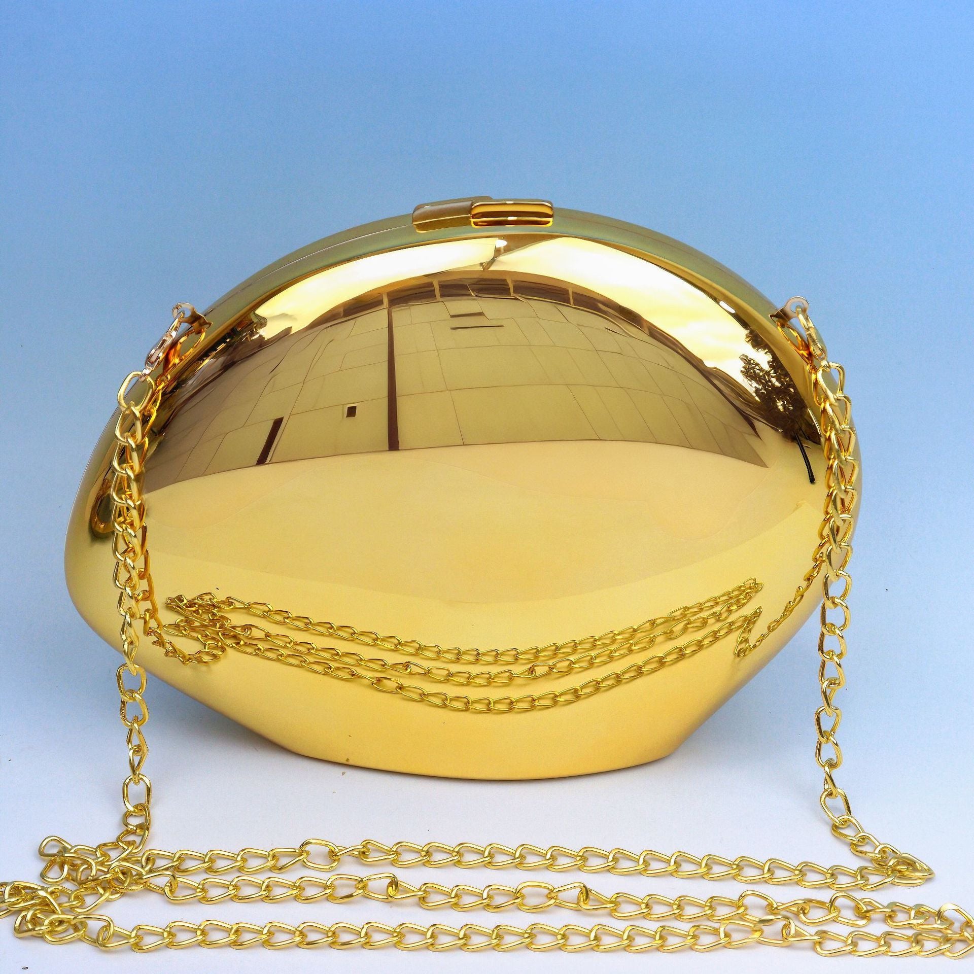 Acrylic Metallic Goose Egg Clutch Bag
