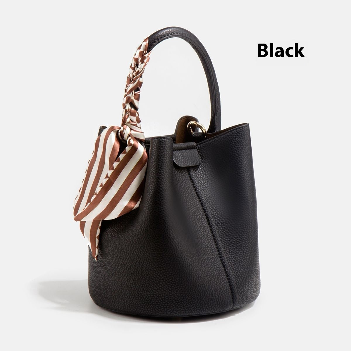 Soft Vegan Leather Bucket Handbag