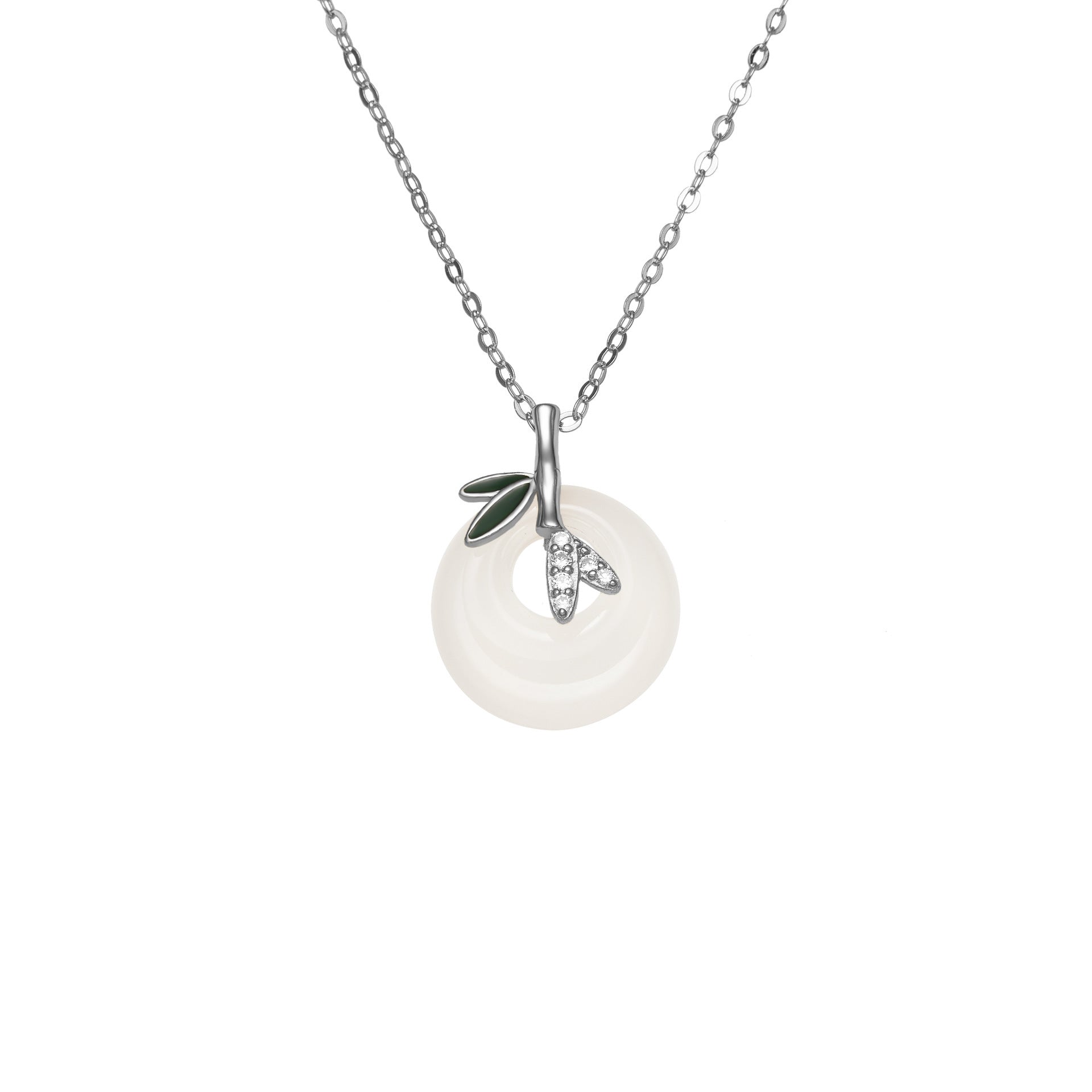 Natural Chalcedony Peace Buckle Necklace