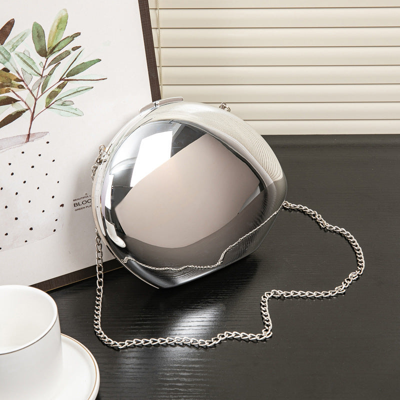 Acrylic Metallic Goose Egg Clutch Bag