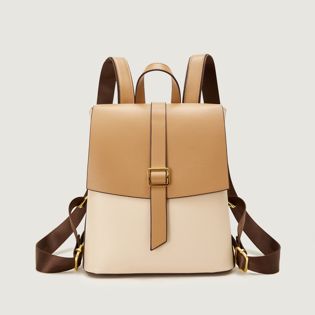 Vintage Vegan Leather Flap Backpack