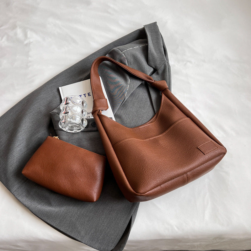 Soft Leatherette Commuter Handbag