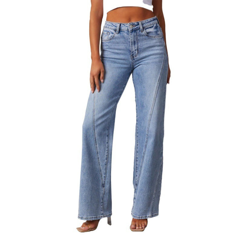 Patchwork Wide Leg Jeans