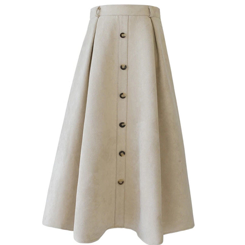 Versatile High-Waisted A-line Umbrella Skirt