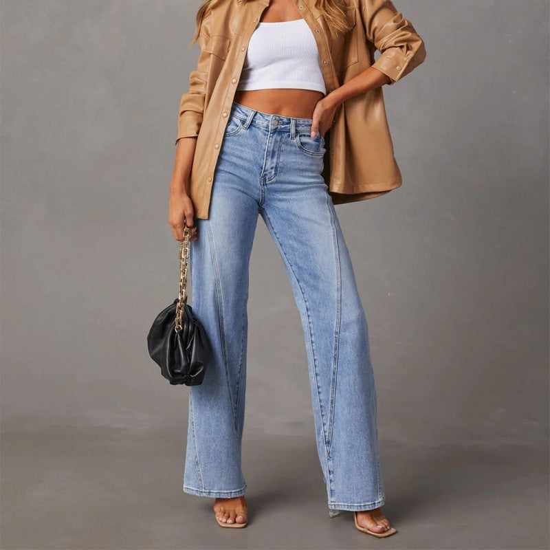 Patchwork Wide Leg Jeans