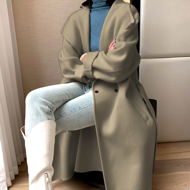 Chic Full-Length Belted Wool Coat
