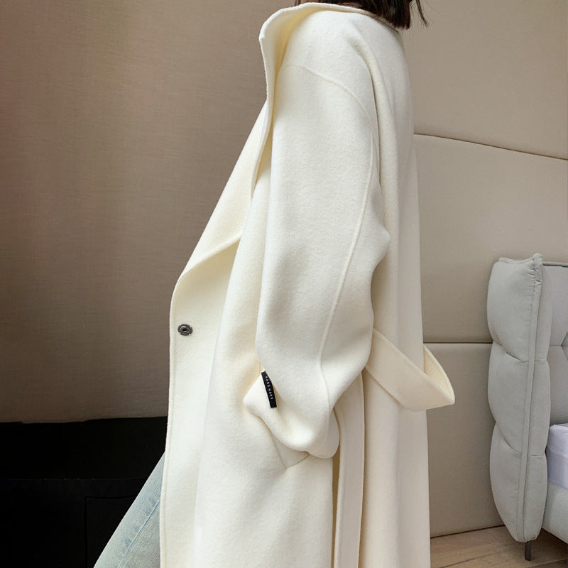 Chic Full-Length Belted Wool Coat