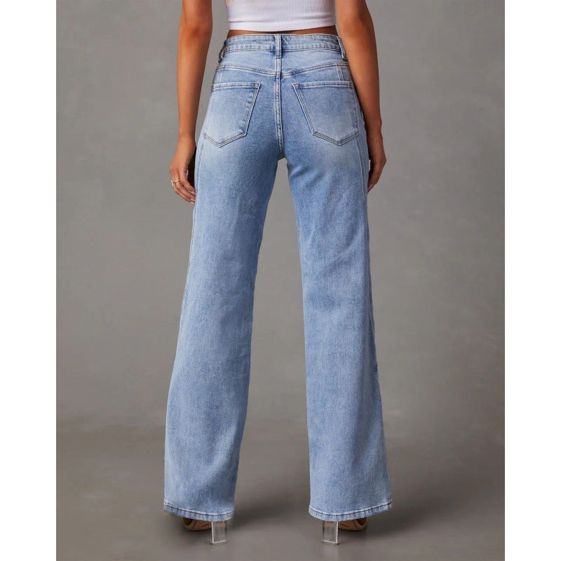 Patchwork Wide Leg Jeans