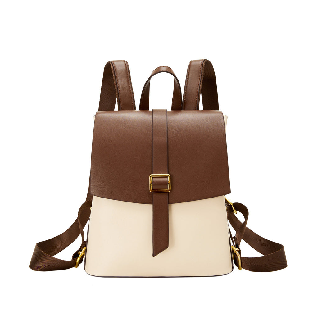 Vintage Vegan Leather Flap Backpack
