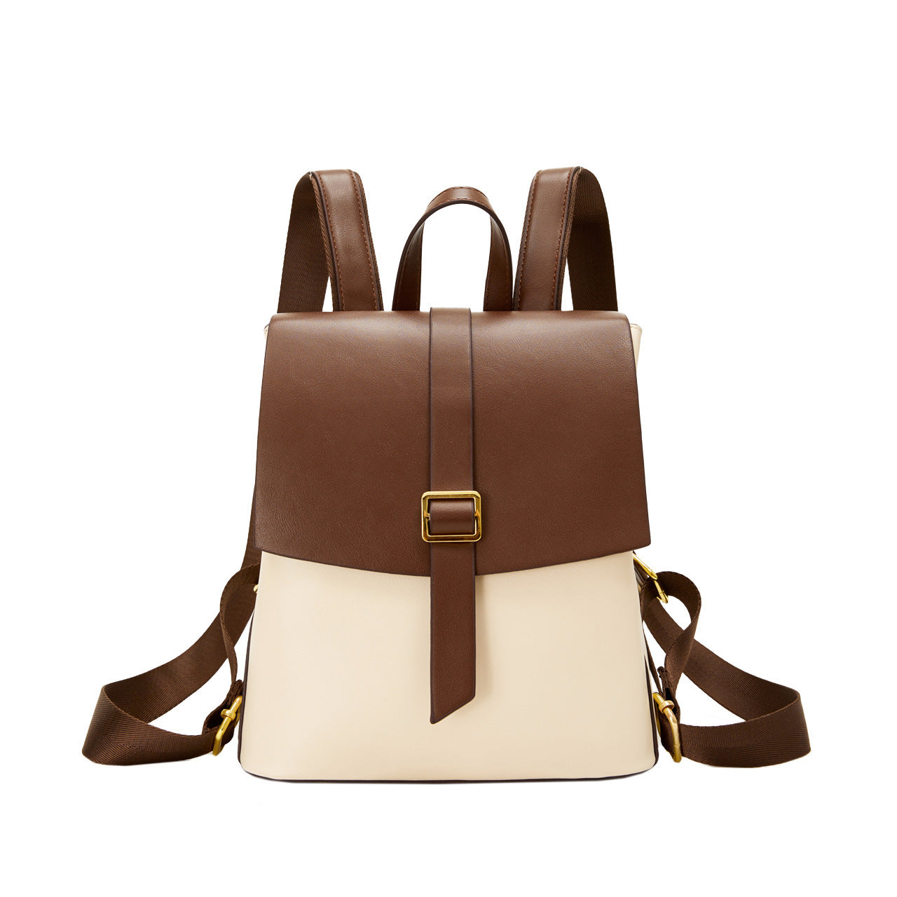 Vintage Vegan Leather Flap Backpack