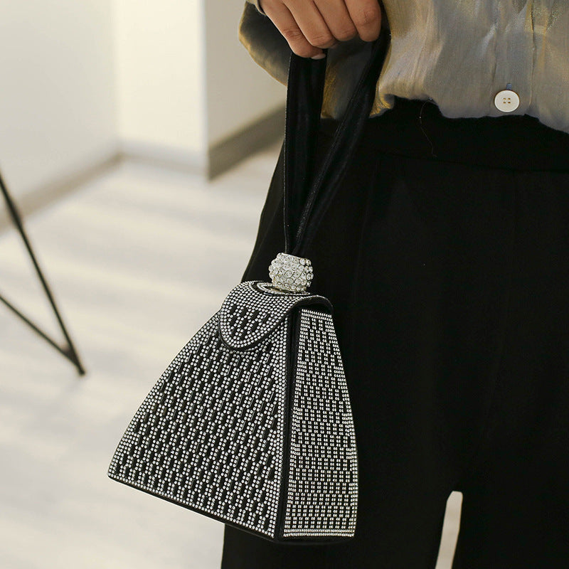 Wristlet Clutch Leather Pyramid Bag