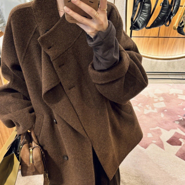 Cashmere Double-Faced Tailored Wrap Coat