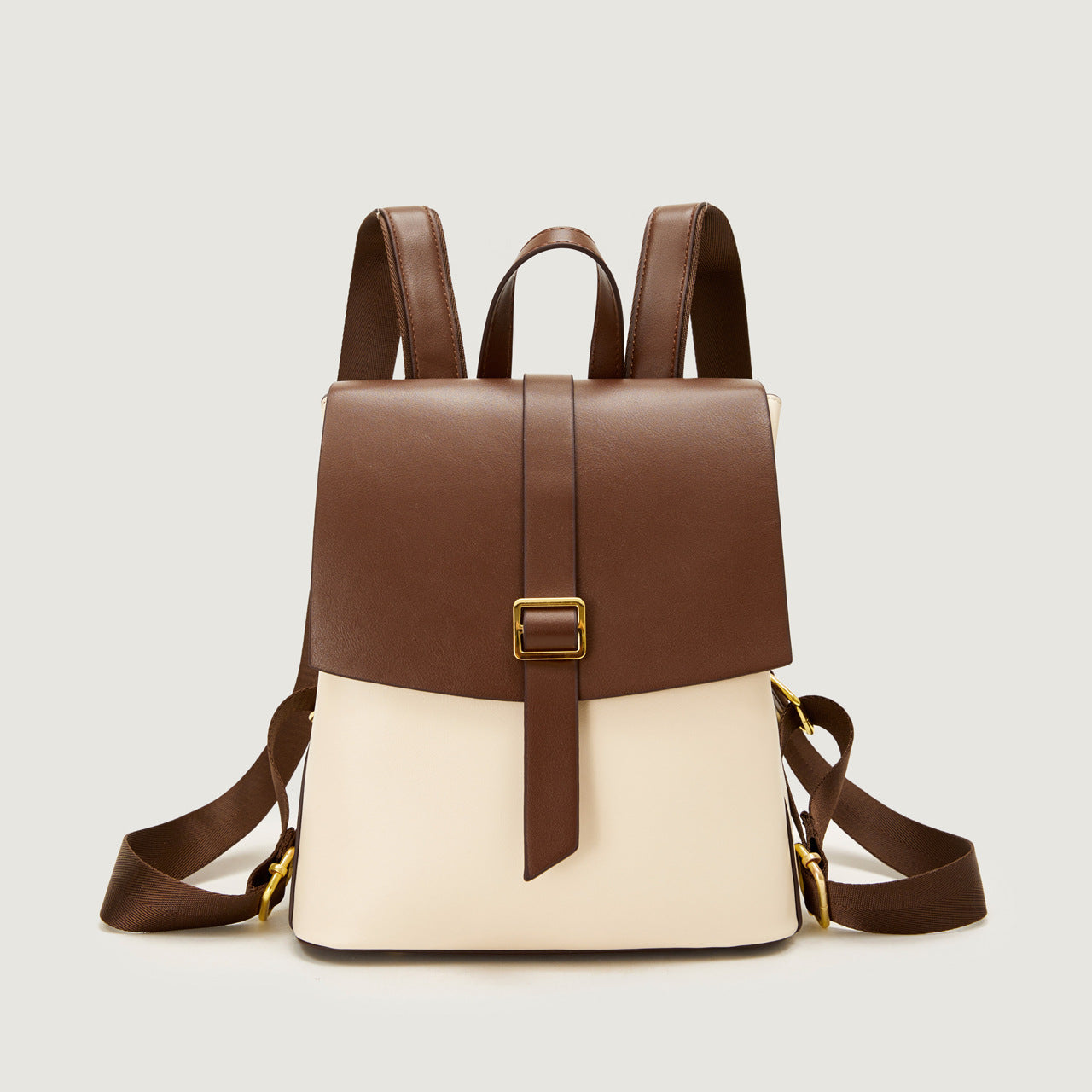 Vintage Vegan Leather Flap Backpack
