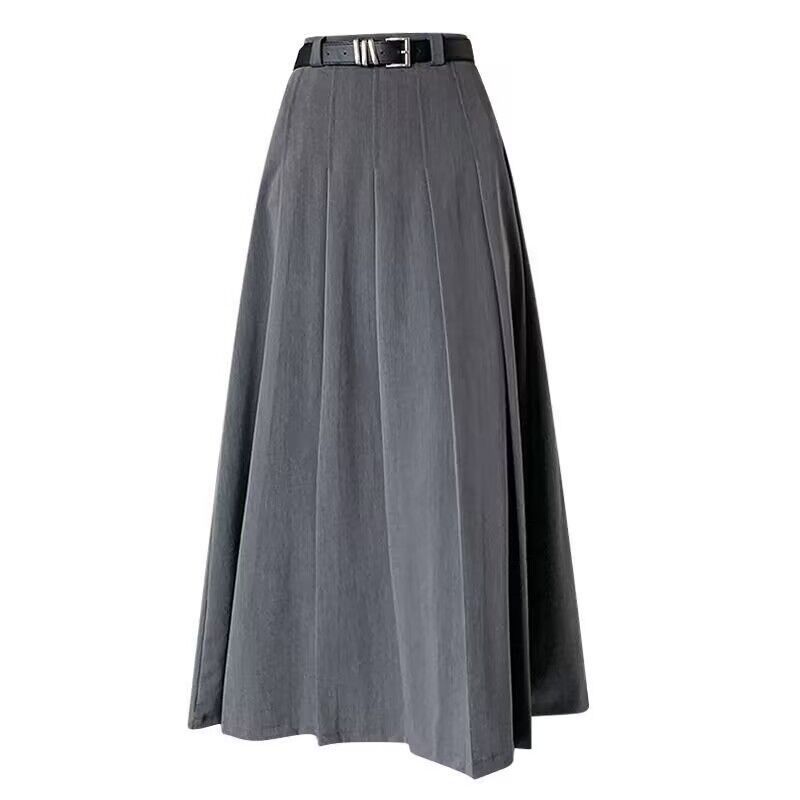 Mid-Length A-Line Pleated Skirt
