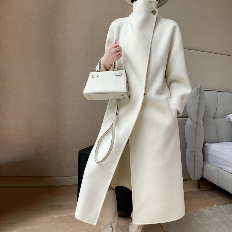 Chic Full-Length Belted Wool Coat