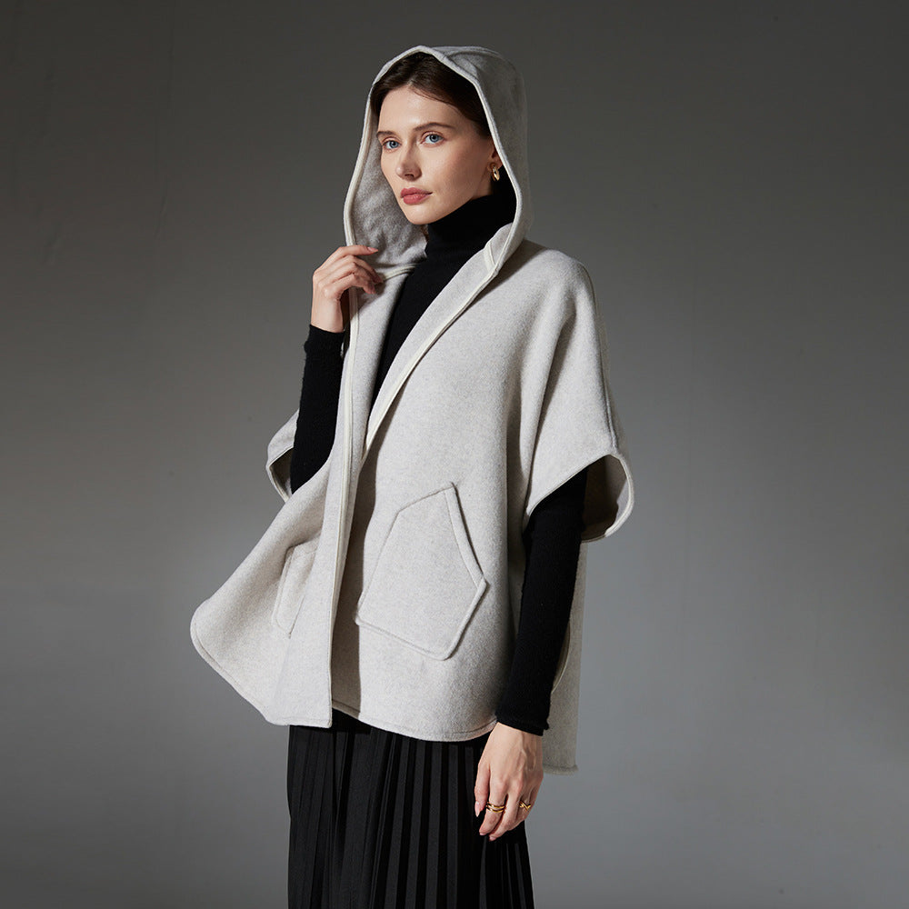 Modern Cashmere Wool Hooded Shawl