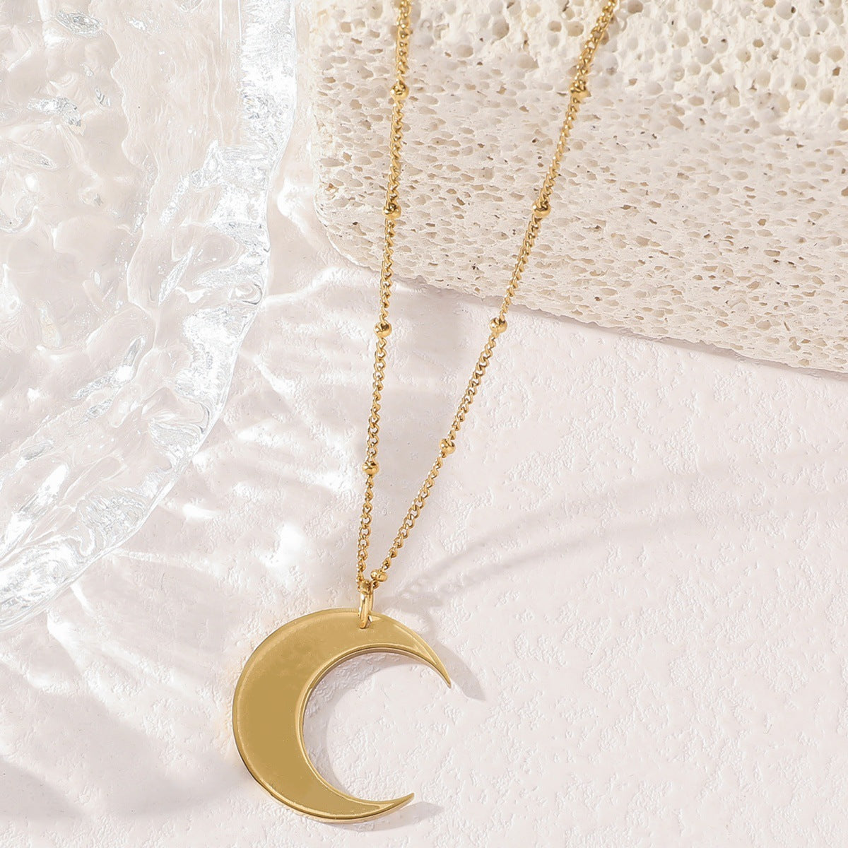 Same Moon Titanium Steel Necklace