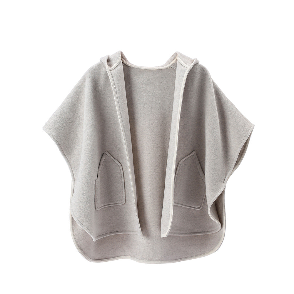 Modern Cashmere Wool Hooded Shawl