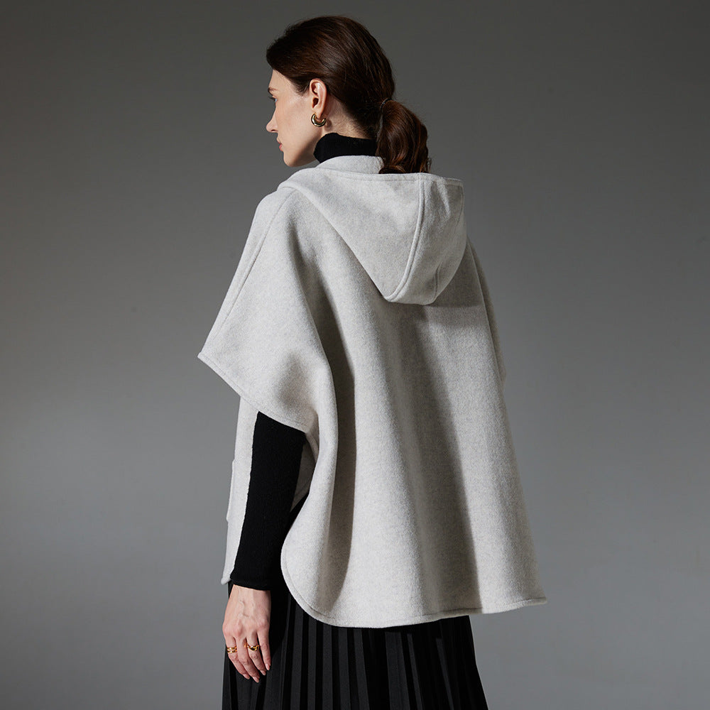 Modern Cashmere Wool Hooded Shawl