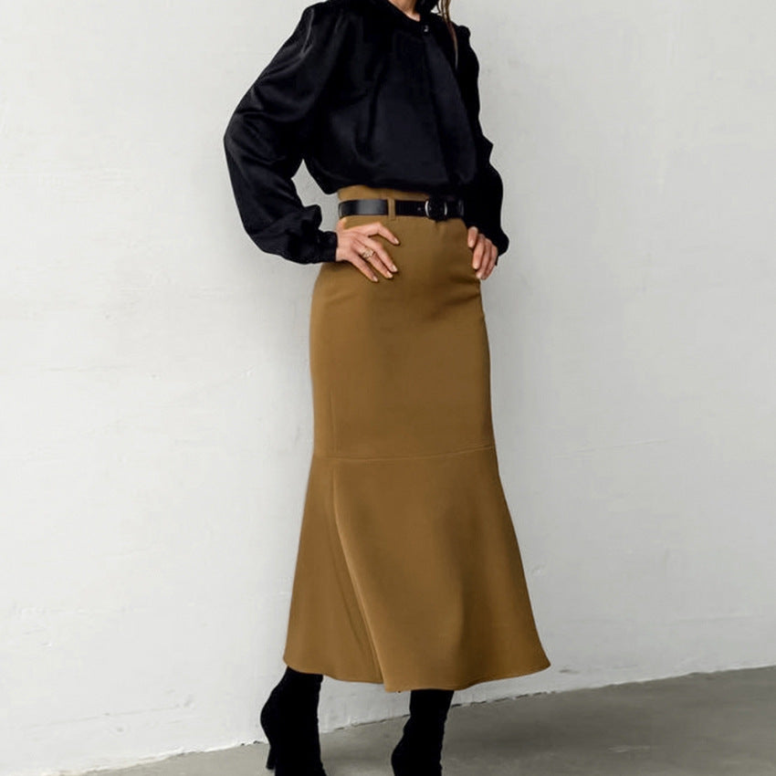 Elegant Retro French-Styled Fishtail Skirt