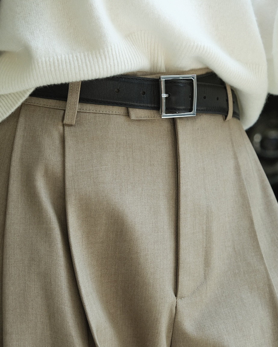 Pleated High-Waist Trouser Pants