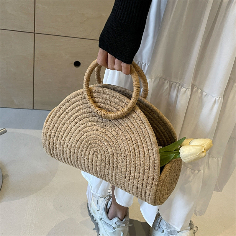 Urban Casual Woven Handbag