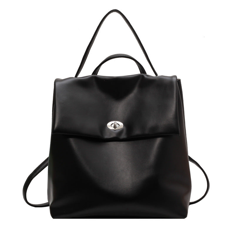 Retro Commuter-Style Vegan Leather Backpack