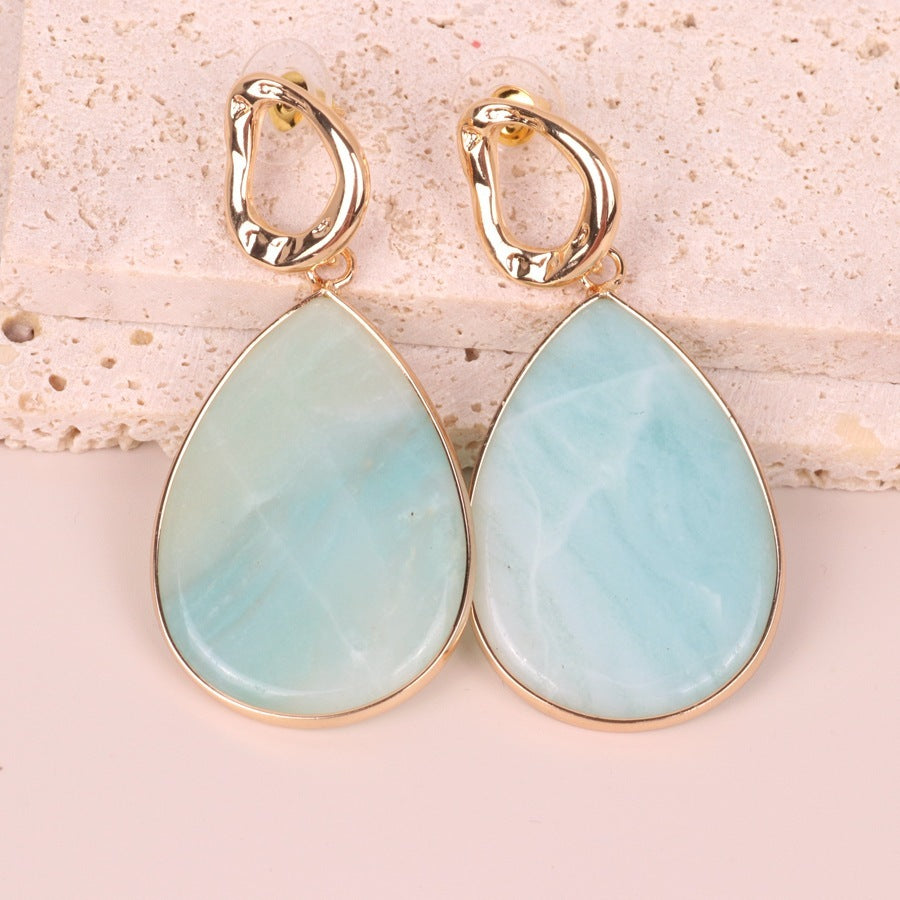 Amazonite Water Drop Earrings