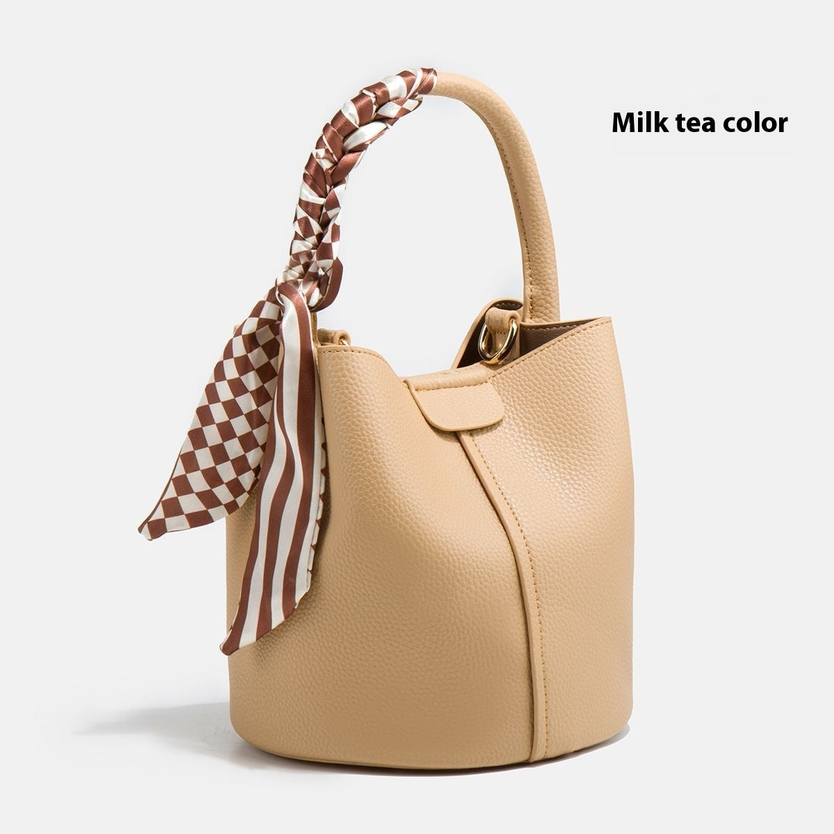 Soft Vegan Leather Bucket Handbag