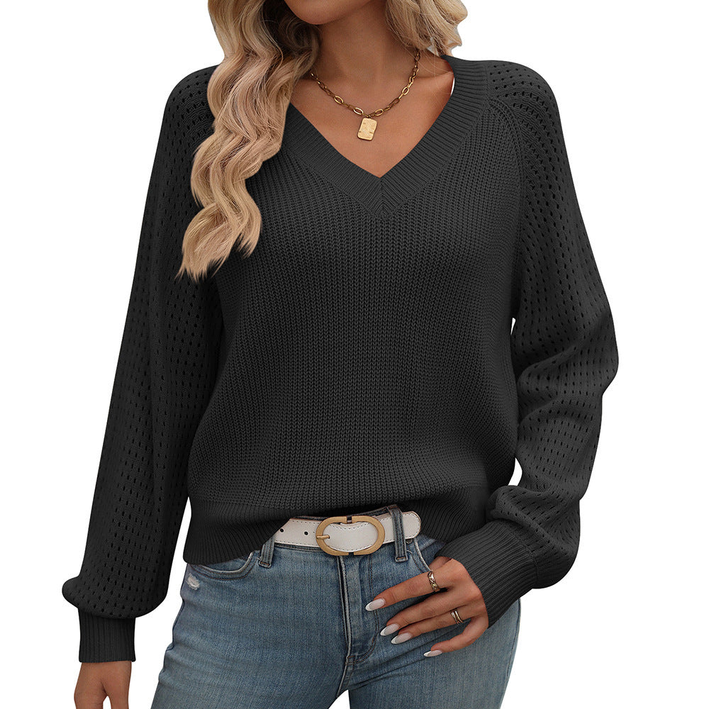Wool Blend V-Neck Pull-Over Sweater