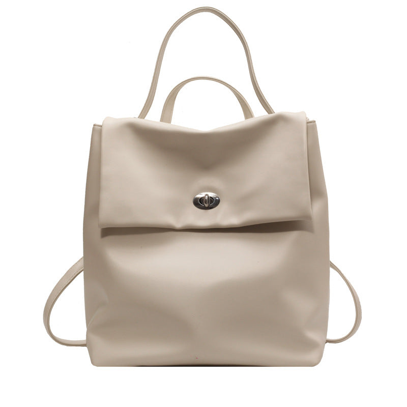 Retro Commuter-Style Vegan Leather Backpack